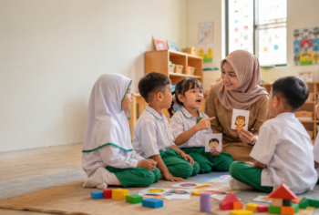 Guru PAUD mendampingi perkembangan sosial emosional anak usia dini melalui kegiatan kelompok
